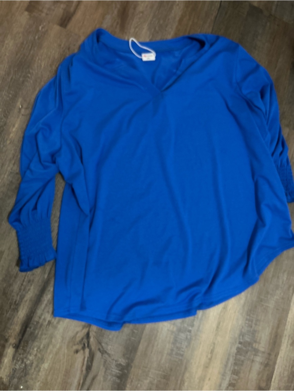 Bright Blue V-Neck Long Sleeve Top